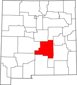 Karte von Lincoln County innerhalb von New Mexico