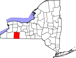 Karte von Allegany County innerhalb von New York