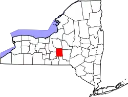 Karte von Cortland County innerhalb von New York