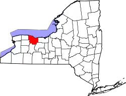 Karte von Monroe County innerhalb von New York