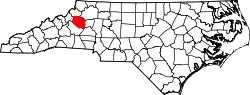 Karte von Caldwell County innerhalb von North Carolina