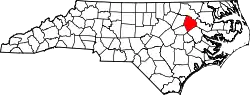 Karte von Edgecombe County innerhalb von North Carolina