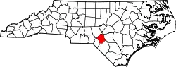 Karte von Hoke County innerhalb von North Carolina