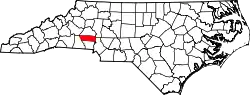 Karte von Lincoln County innerhalb von North Carolina