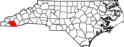 Karte von Macon County innerhalb von North Carolina