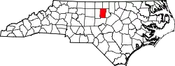 Karte von Orange County innerhalb von North Carolina