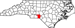 Karte von Richmond County innerhalb von North Carolina