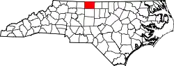 Karte von Rockingham County innerhalb von North Carolina