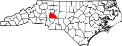 Karte von Rowan County innerhalb von North Carolina
