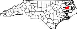 Karte von Washington County innerhalb von North Carolina