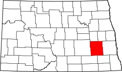 Karte von Barnes County innerhalb von North Dakota