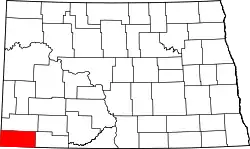 Karte von Bowman County innerhalb von North Dakota