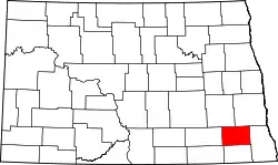 Karte von Ransom County innerhalb von North Dakota