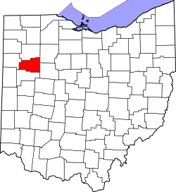 Karte von Allen County innerhalb von Ohio