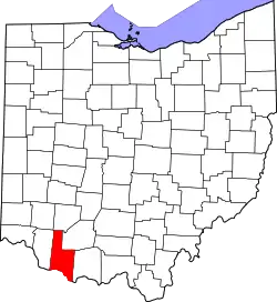 Karte von Brown County innerhalb von Ohio