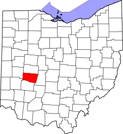 Karte von Clark County innerhalb von Ohio