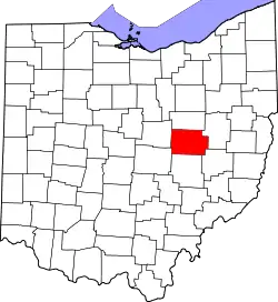 Karte von Coshocton County innerhalb von Ohio