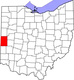Karte von Darke County innerhalb von Ohio