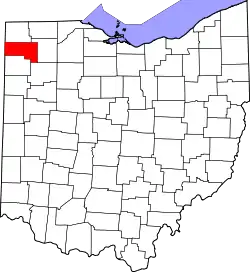 Karte von Defiance County innerhalb von Ohio