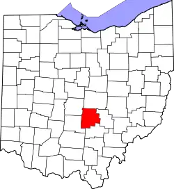Karte von Fairfield County innerhalb von Ohio