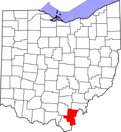 Karte von Gallia County innerhalb von Ohio