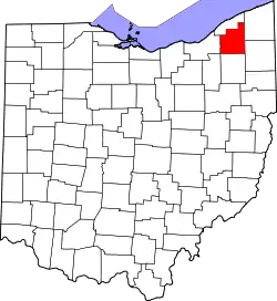 Karte von Geauga County innerhalb von Ohio