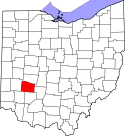 Karte von Greene County innerhalb von Ohio