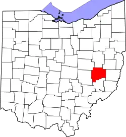 Karte von Guernsey County innerhalb von Ohio