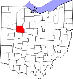 Karte von Hardin County innerhalb von Ohio