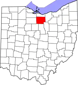 Karte von Huron County innerhalb von Ohio