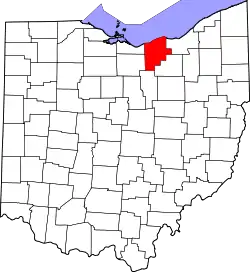 Karte von Lorain County innerhalb von Ohio
