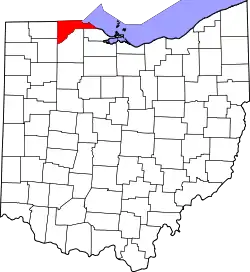 Karte von Lucas County innerhalb von Ohio
