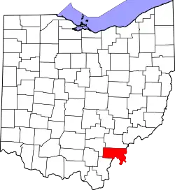 Karte von Meigs County innerhalb von Ohio
