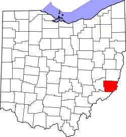 Karte von Monroe County innerhalb von Ohio