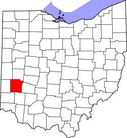Karte von Montgomery County innerhalb von Ohio
