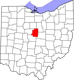 Karte von Morrow County innerhalb von Ohio