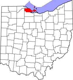 Karte von Ottawa County innerhalb von Ohio