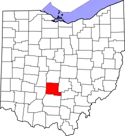 Karte von Pickaway County innerhalb von Ohio