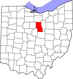 Karte von Richland County innerhalb von Ohio