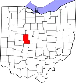 Karte von Union County innerhalb von Ohio