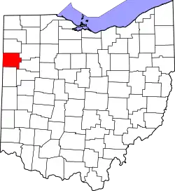 Karte von Van Wert County innerhalb von Ohio