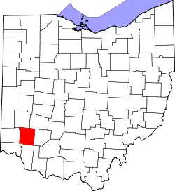 Karte von Warren County innerhalb von Ohio