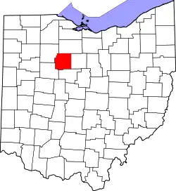 Karte von Wyandot County innerhalb von Ohio