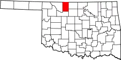 Karte von Alfalfa County innerhalb von Oklahoma