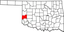 Karte von Beckham County innerhalb von Oklahoma