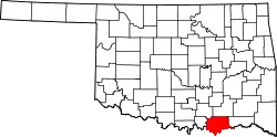 Karte von Bryan County innerhalb von Oklahoma