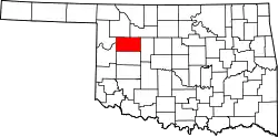 Karte von Dewey County innerhalb von Oklahoma
