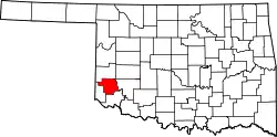 Karte von Greer County innerhalb von Oklahoma