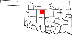 Karte von Kingfisher County innerhalb von Oklahoma