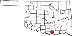 Karte von Marshall County innerhalb von Oklahoma